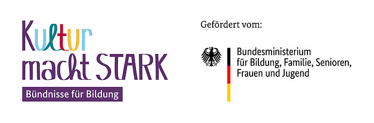 Logos von "Kultur macht stark" und dem Bundesministerium für Bildung und Forschung