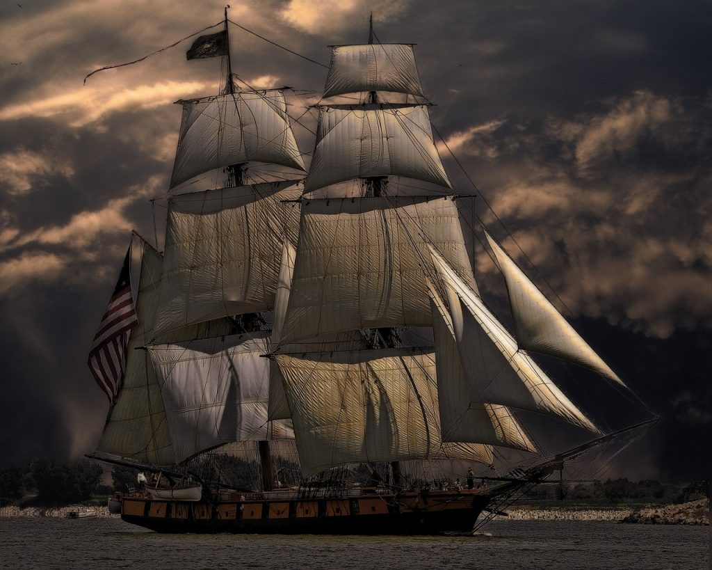 Gemälde von einem Schiff
