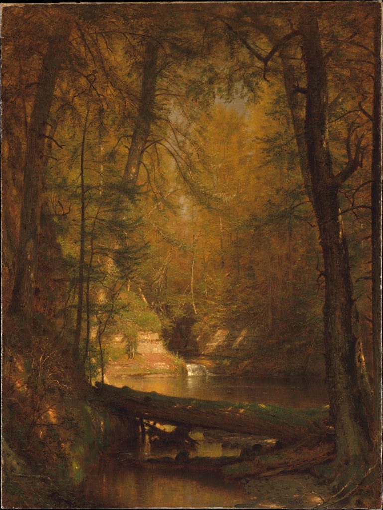 Gemälde einer Waldlandschaft im Herbst