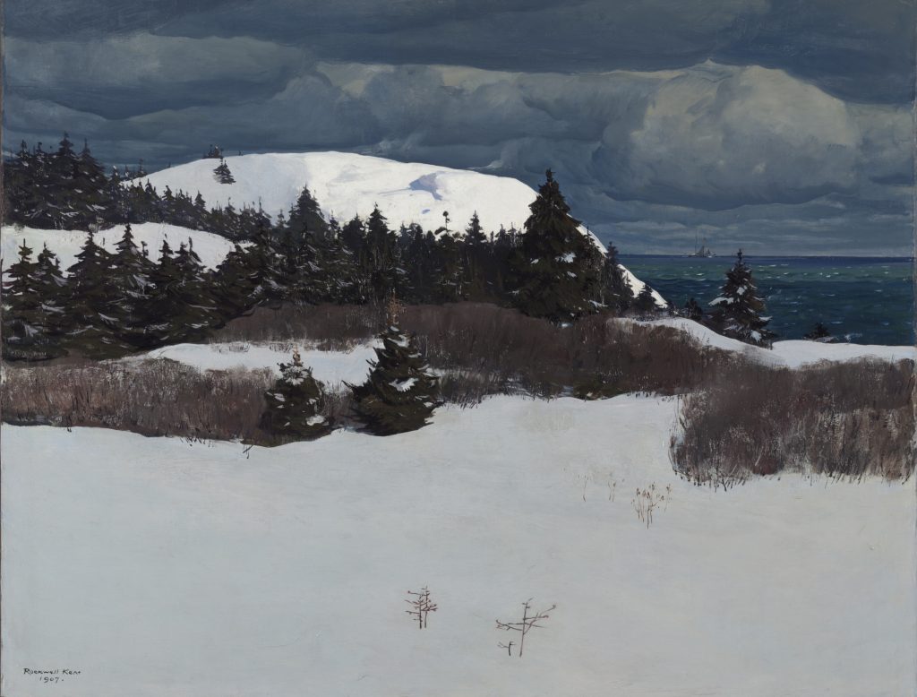 Gemälde einer Landschaft mit Schnee