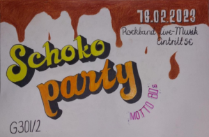 Flyer mit Werbung für die Party