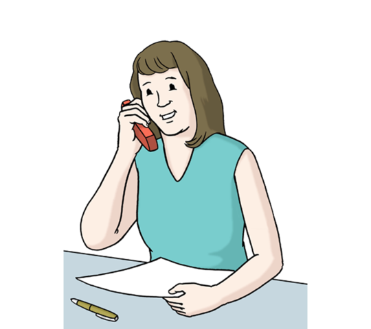 Illustration einer Frau beim Telefonieren